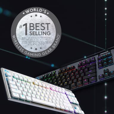 Logitech G915 Lightspeed Tenkeyless trådlöst tangentbord för gaming (vit)