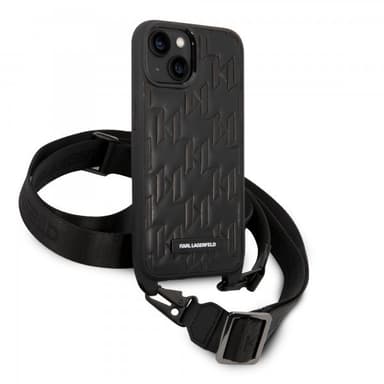 Karl Lagerfeld iPhone 14 Skal Crossbody Strap Svart