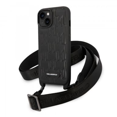 Karl Lagerfeld iPhone 14 Skal Crossbody Strap Svart