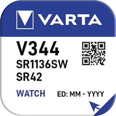 Varta SILVER Coin V344/SR42 NaBli 1 Knappcell 344