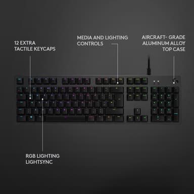 Logitech G512 tangentbord för gaming (GX Red-tangenter)