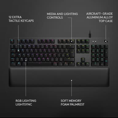 Logitech G513 tangentbord gaming (Romer-G tactile switchar)