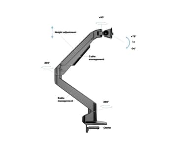 Multibrackets Gas Lift Arm Samsung Odyssey G9 Black