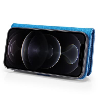 DG.MING iPhone 13 Pro Split Läder Plånboksfodral - Blå