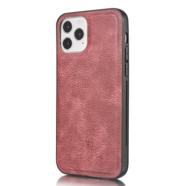 DG.MING iPhone 13 Pro Split Läder Plånboksfodral - Röd