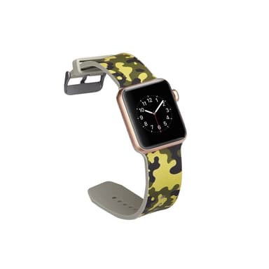 Silicone klockrem för Apple Watch 4 44mm, 3/2/1 42mm - Army Green Camouflage