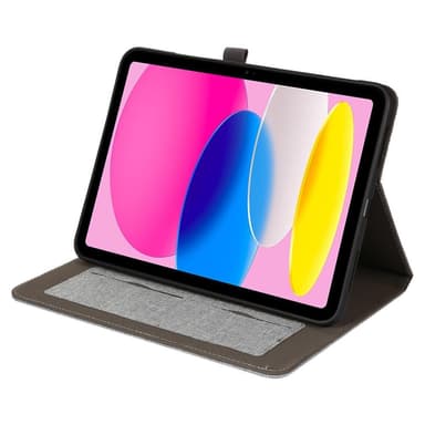 Apple iPad 10.9 2022 Vikbart fodral korthållare Tygtextur - Grå