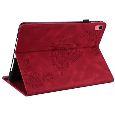 Apple iPad 10.9 2022 Vikbart fodral korthållare Fjäril - Röd
