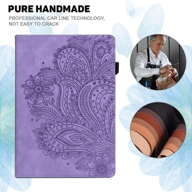 Apple iPad 10.9 2022 Vikbart fodral korthållare Blommor - Lila
