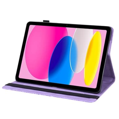 Apple iPad 10.9 2022 Vikbart fodral korthållare Blommor - Lila