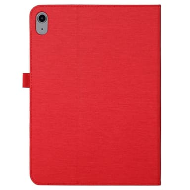 Apple iPad 10.9 2022 Vikbart fodral korthållare Tygtextur - Röd