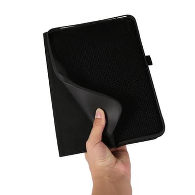 Apple iPad 10.9 2022 Vikbart fodral korthållare Tygtextur - Svart