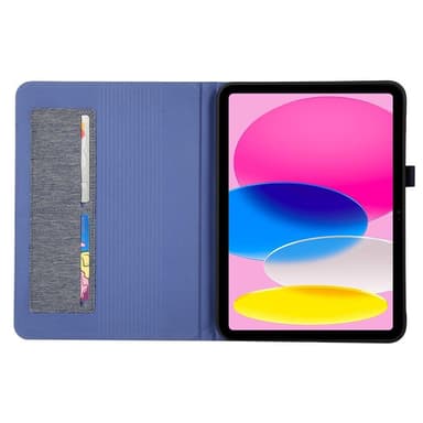 Apple iPad 10.9 2022 Vikbart fodral korthållare Tygtextur - Blå