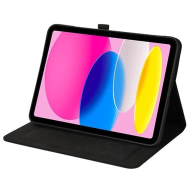 Apple iPad 10.9 2022 Vikbart fodral korthållare Tygtextur - Svart