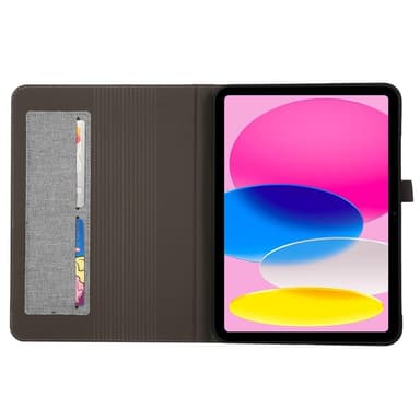 Apple iPad 10.9 2022 Vikbart fodral korthållare Tygtextur - Grå