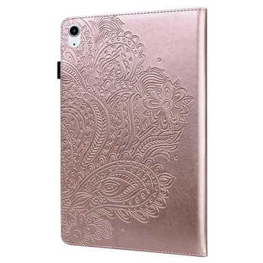 Apple iPad 10.9 2022 Vikbart fodral korthållare Blommor - Rose Gold
