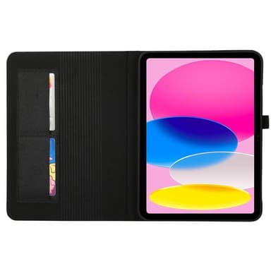 Apple iPad 10.9 2022 Vikbart fodral korthållare Tygtextur - Svart