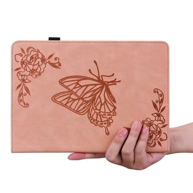 Apple iPad 10.9 2022 Vikbart fodral korthållare Fjäril - Rosa