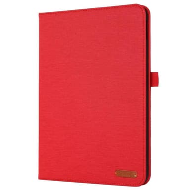 Apple iPad 10.9 2022 Vikbart fodral korthållare Tygtextur - Röd