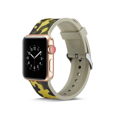 Silicone klockrem för Apple Watch 4 44mm, 3/2/1 42mm - Army Green Camouflage