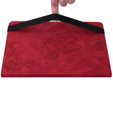 Apple iPad 10.9 2022 Vikbart fodral korthållare Fjäril - Röd