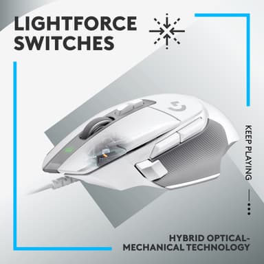 Logitech G502 X trådbunden gamingmus (vit)