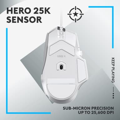 Logitech G502 X trådbunden gamingmus (vit)