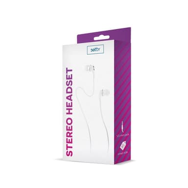 Setty in-ear hörlurar (3,5 mm), Vit