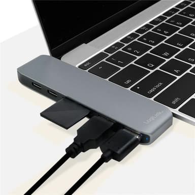 LogiLink Dual USB-C 7-in1 Hub PD 100W