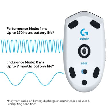 Logitech G305 trådlös gamingmus (vit)