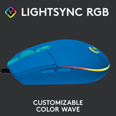 Logitech G203 Lightsync USB Bluetooth gamingmus (blå)