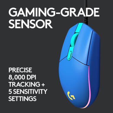Logitech G203 Lightsync USB Bluetooth gamingmus (blå)