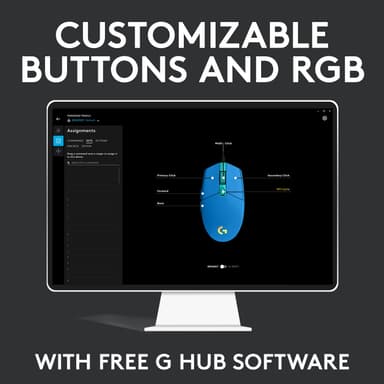 Logitech G203 Lightsync USB Bluetooth gamingmus (blå)
