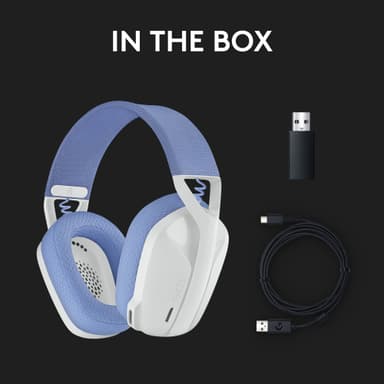 Logitech G435 hörlurar för gaming (vita)