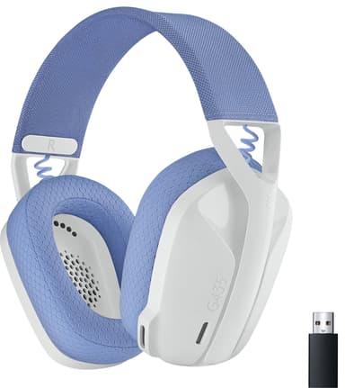 Logitech G435 hörlurar för gaming (vita)