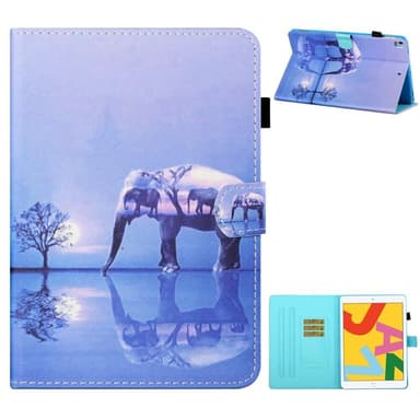 Till iPad 10.2 (2021)/(2020)/(2019) Vikbart fodral, ställ - Elephant