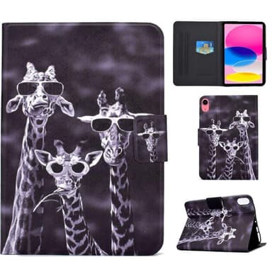 Apple iPad 10.9 2022 Vikbart fodral korthållare - 3 Giraffer