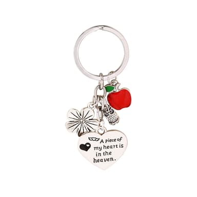 Nyckelring ""A piece of my heart is in heaven"" Silver