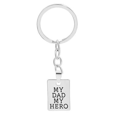 Nyckelring ""My dad my hero"" Silver