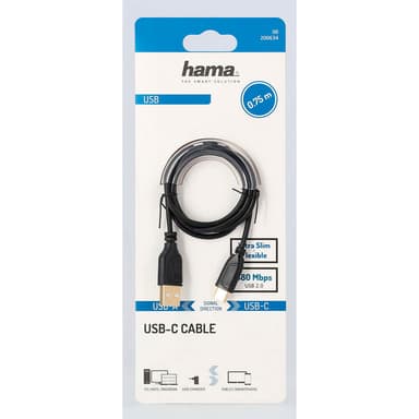 Kabel USB-C Flexi-Slim USB-A-USB-C Guld Svart 0,75m