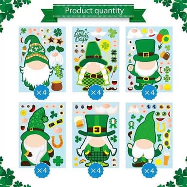 St Patrick's Day klistermärken 24-pack Flerfärgad
