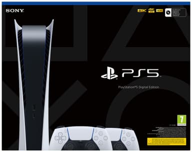 PlayStation 5 Digital Edition + 2x DualSense-kontroller (paket)
