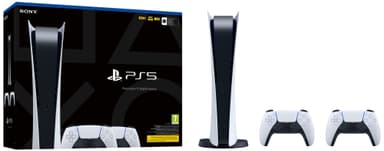 PlayStation 5 Digital Edition + 2x DualSense-kontroller (paket)