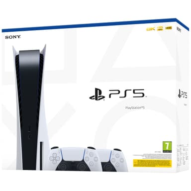 PlayStation 5 + 2x DualSense-kontroller (paket)