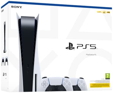 PlayStation 5 + 2x DualSense-kontroller (paket)