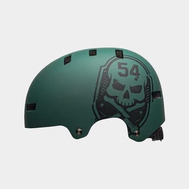 Bell Local Matte Green/Black Skull, Cykelhjälm Grön Large