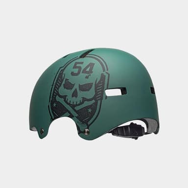 Bell Local Matte Green/Black Skull, Cykelhjälm Grön Large