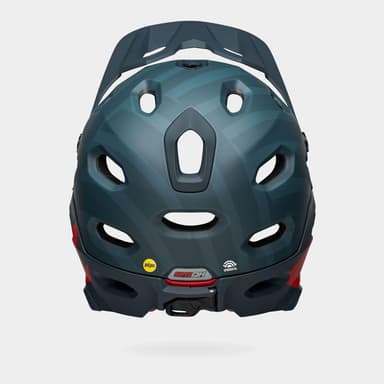 Bell Super DH Spherical MIPS Matte Blue/Crimson, Cykelhjälm Blå Large