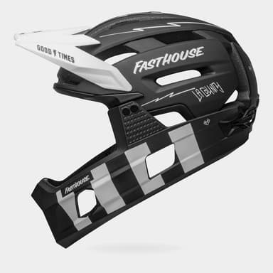 Bell Super Air R MIPS Fasthouse Matte Black/White, Cykelhjälm Svart Large