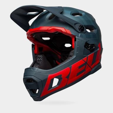 Bell Super DH Spherical MIPS Matte Blue/Crimson, Cykelhjälm Blå Large
